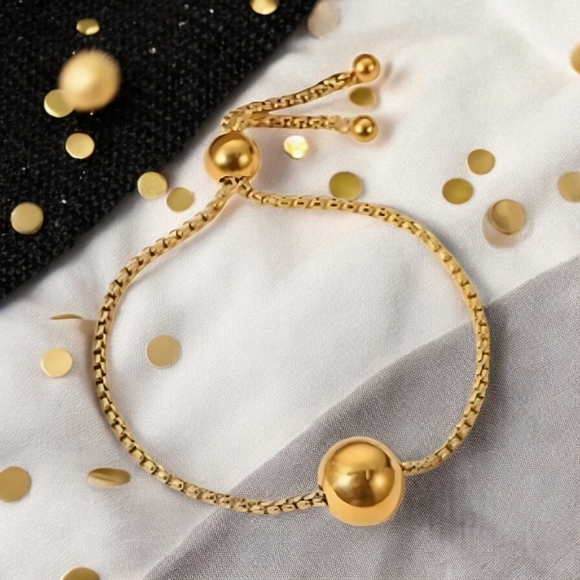 ποΈElegant 18K Gold Plated Beaded Adjustable Bracelet | Minimalist Dainty Chic - Picture 13 of 17